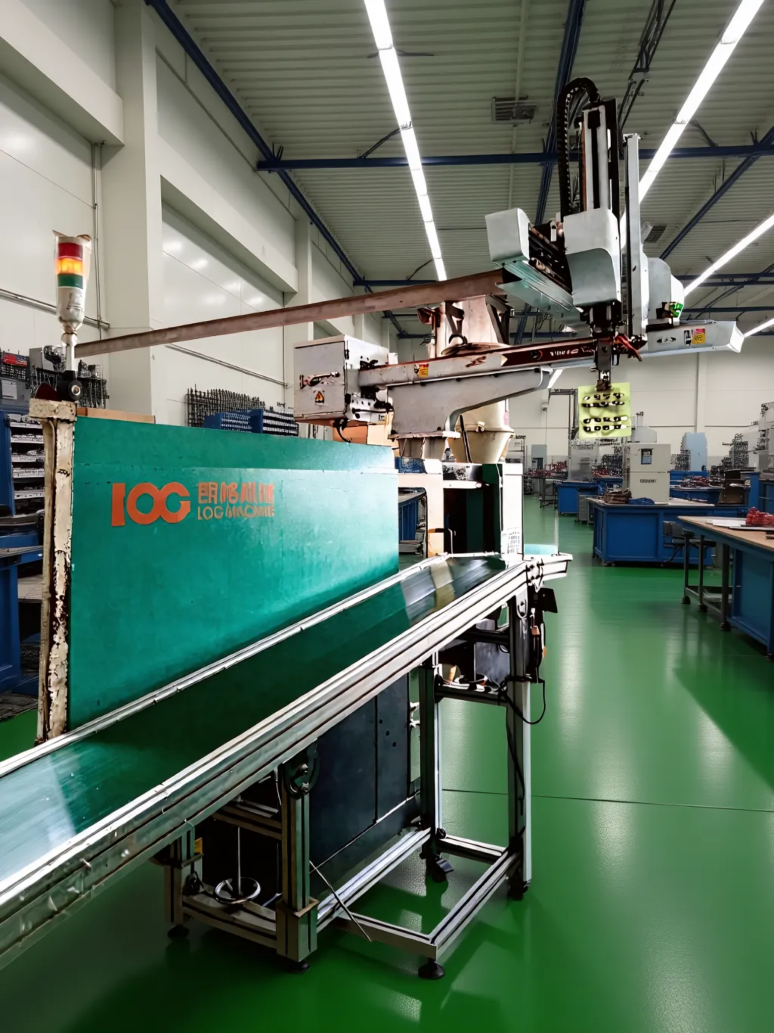 Plastic manufacturing workshop for mold production and injection molding